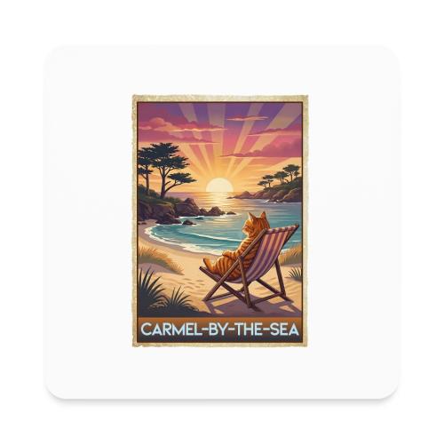 Beach Cat At Carmel-By-The-Sea - Square Magnet