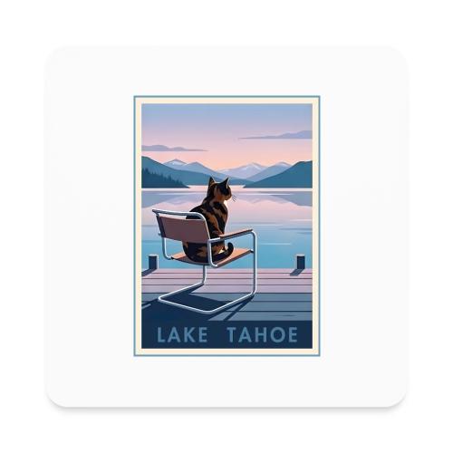 Lake Tahoe Cat - Square Magnet