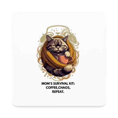 Powered by Sarcasm Cat Tee - Square Magnet