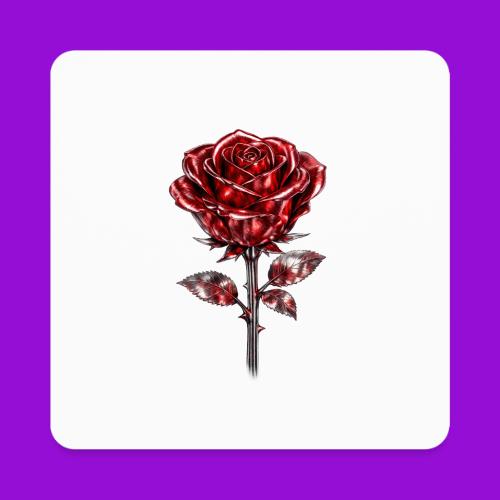 Silver Rose - Square Magnet