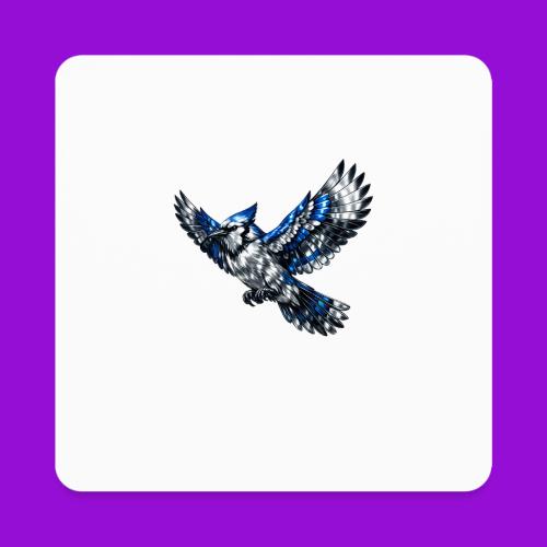 Silver Blue Jay in Flight - Square Magnet