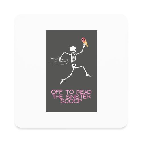 Skeleton Off to Read - Square Magnet