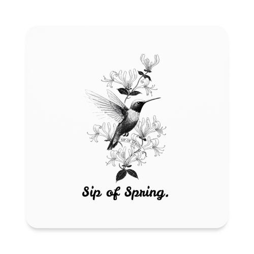 Hummingbird T-Shirt, Honeysuckle Vine - Square Magnet