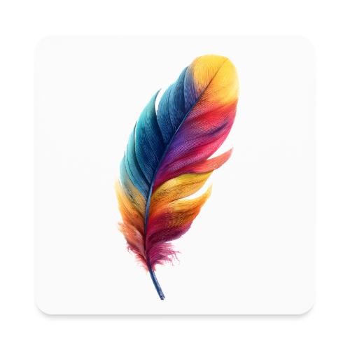 Rainbow Flight Feather - Square Magnet