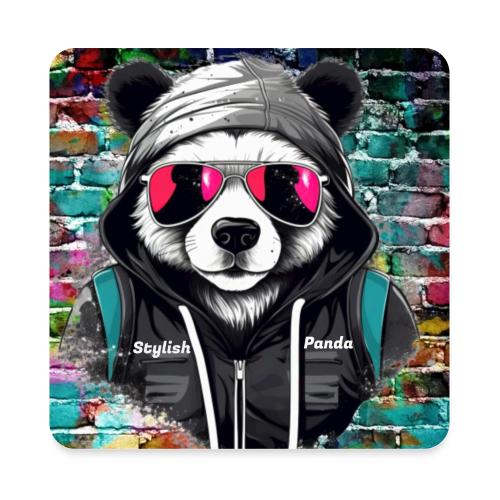 Stylish panda 2 - Square Magnet