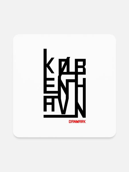 København - Square Magnet - white - Front