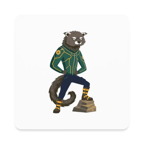 Raccoon Ranger in Neon Armor - Square Magnet