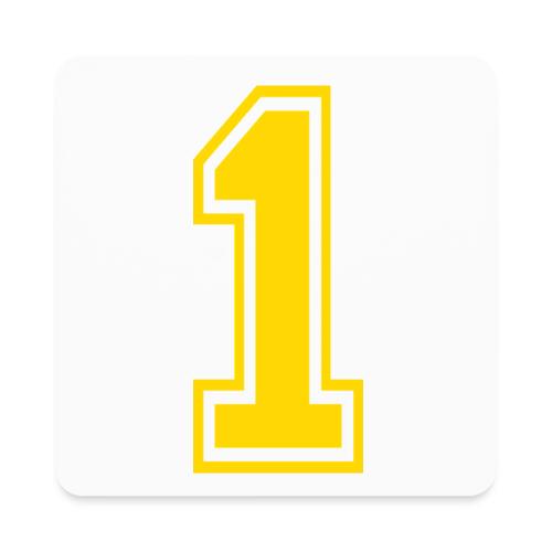 Number 1 in a classic athletic collegiate font - Square Magnet