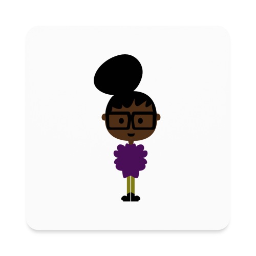 Studious Girl With Big Frames - Square Magnet
