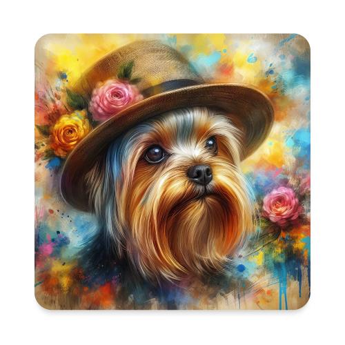 Yorkshire Terrier Splash Art - Square Magnet