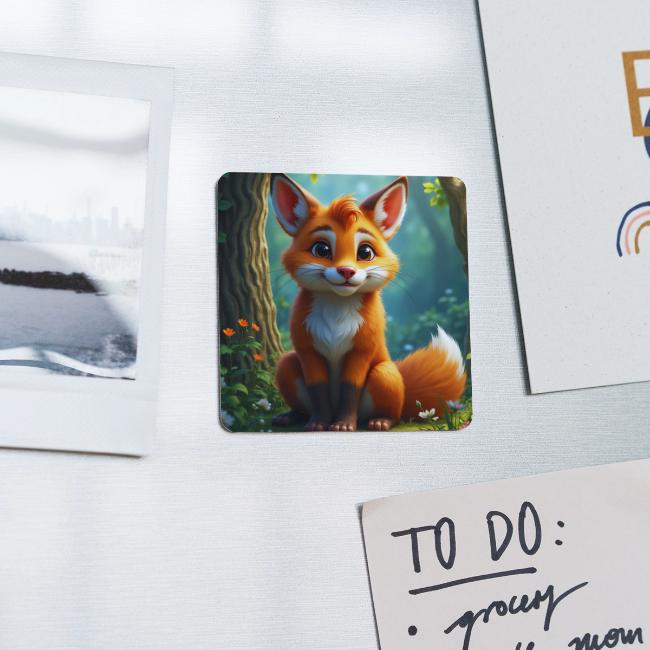 Magical fantasy fox in enchanted forest scene