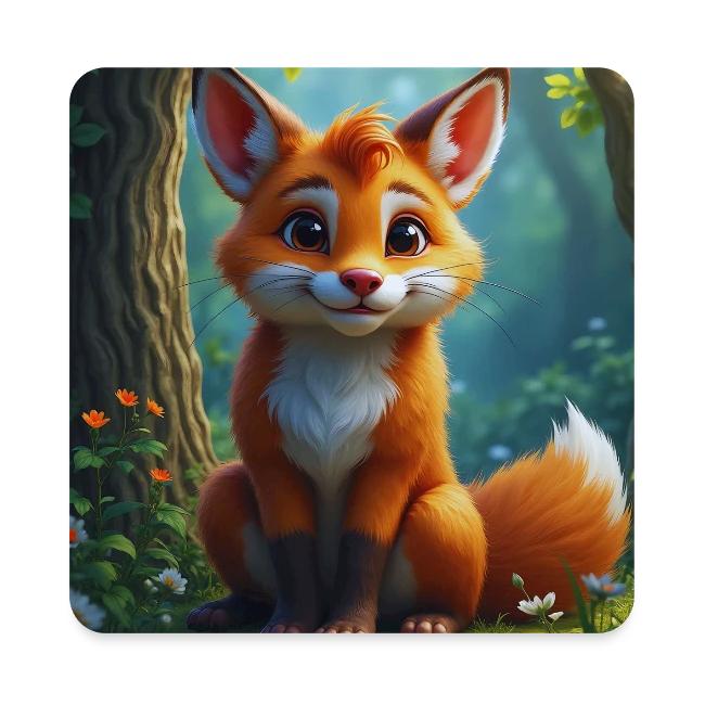 Magical fantasy fox in enchanted forest scene