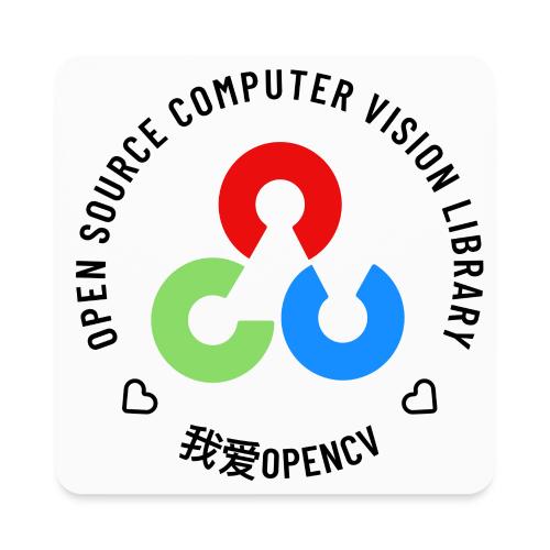 我爱OPENCV (Dark Logo) - Square Magnet