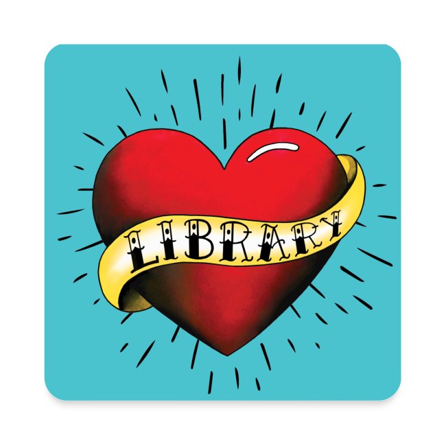 Library Love Tattoo Button