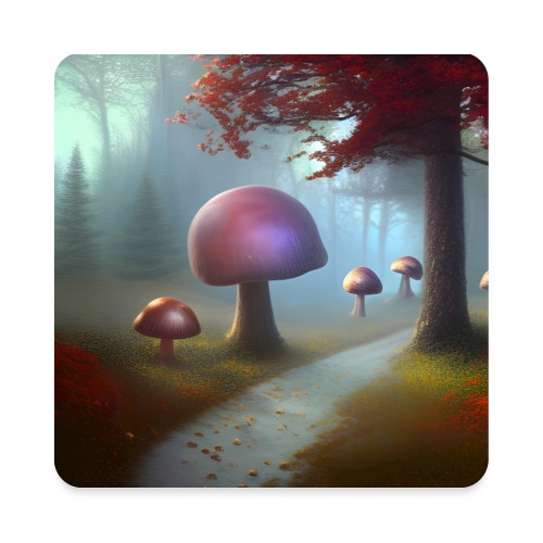 Enchanted Mushrooms - Square Magnet