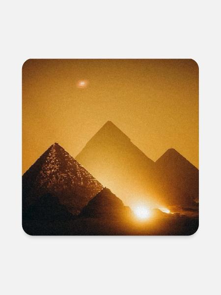 Pyramids - Square Magnet - white - Front