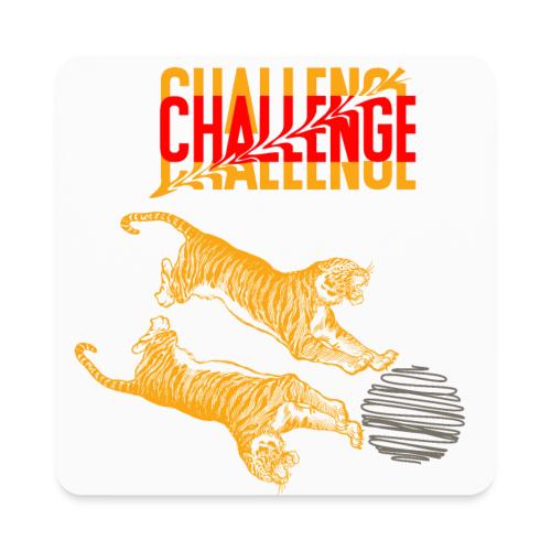 Double tiger fashion, jungle feline animals. - Square Magnet