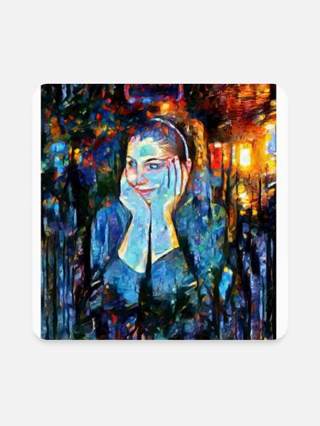 Daydreamer - digital painting - Square Magnet - white - Front