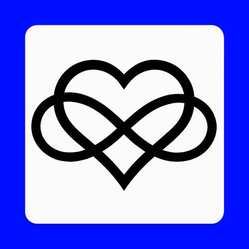 Infinity Heart (black) - Square Magnet