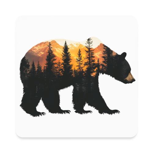 Bear: Sunset Guardian - Square Magnet