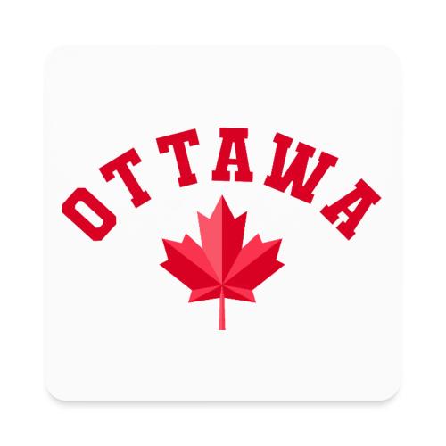 Ottawa with maple leaf - Square Magnet