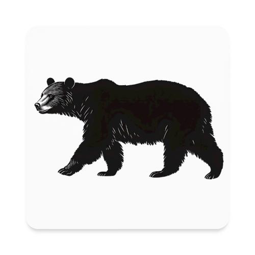 Midnight Black Bear - Square Magnet