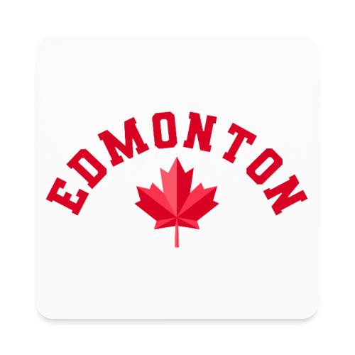 Edmonton with maple leaf - Square Magnet
