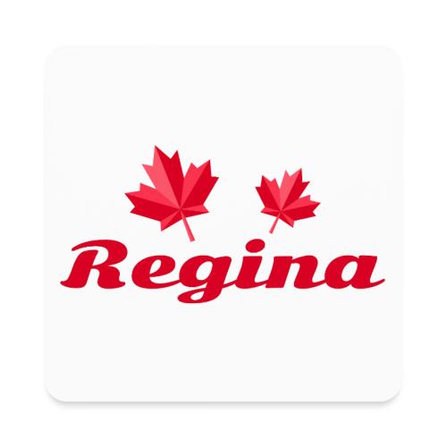 Regina with two red maple leaves - Square Magnet