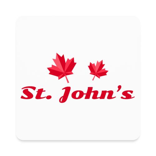 St. John's with two red maple leaves - Square Magnet