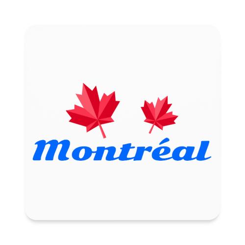 Montréal with two red maple leaves - Square Magnet