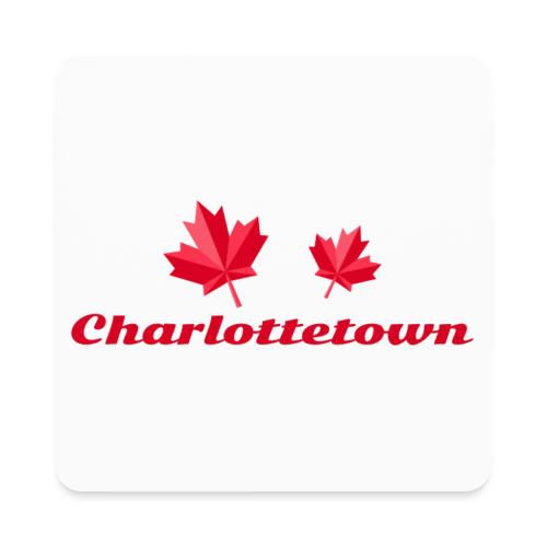 Charlottetown with two red maple leaves - Square Magnet
