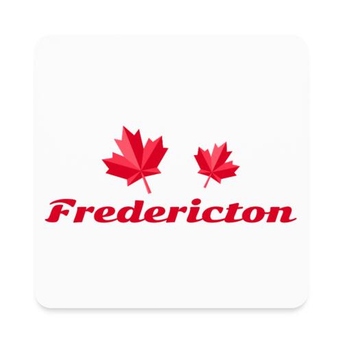 Fredericton with two red maple leaves - Square Magnet