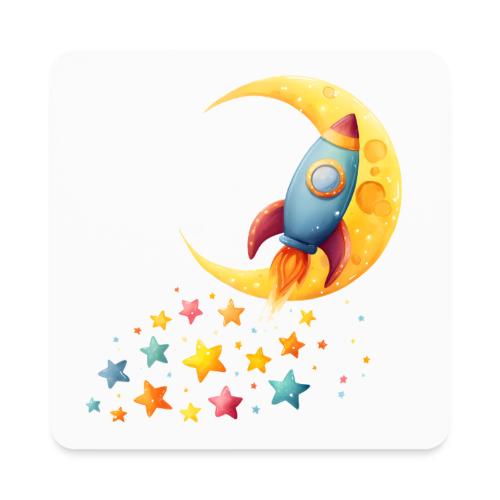 Rocket Trail of Stars - Square Magnet