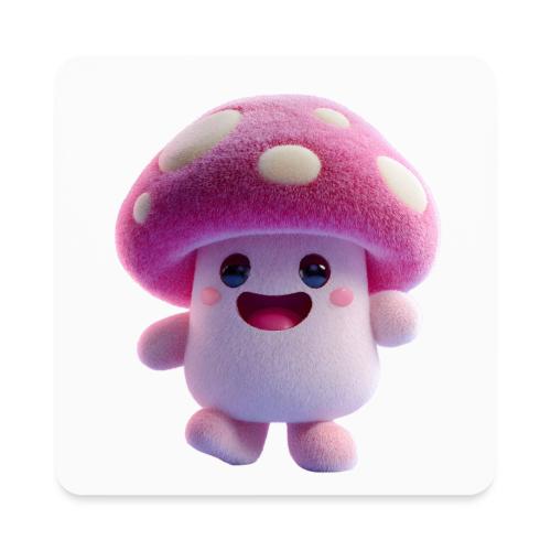 Mushroom: Purple Forest Friend - Square Magnet
