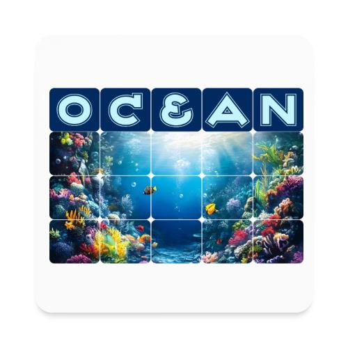 Ocean: Neon Reef Glow - Square Magnet