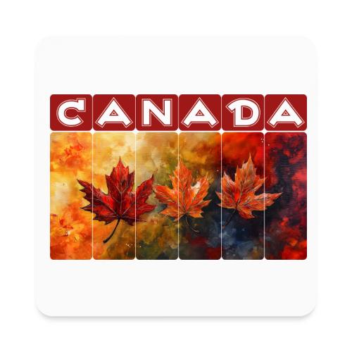 Painted Canada Leaves - Square Magnet