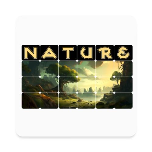 Whispers of Green Peaks - Square Magnet