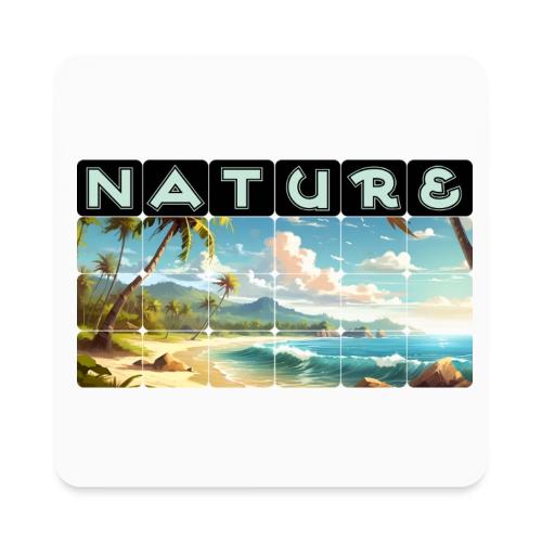 Nature: Sun-Kissed Shore - Square Magnet