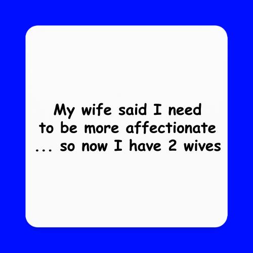 Affectionate - 2 Wives - Square Magnet