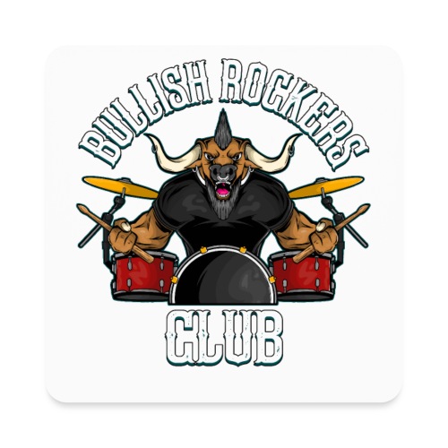 Bullish Rockers Club Drummer - Square Magnet