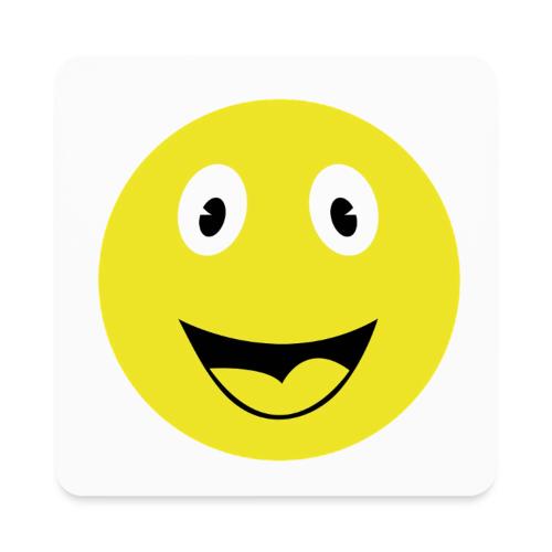Yellow Happy Face Print - Square Magnet