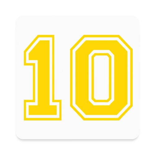 Number 10 in a classic athletic collegiate font - Square Magnet