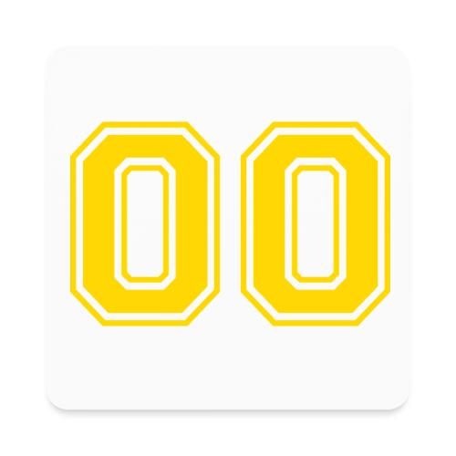 Number 00 in a classic athletic collegiate font - Square Magnet