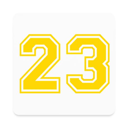 Number 23 in a classic athletic collegiate font - Square Magnet