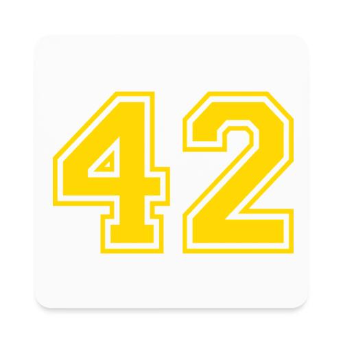 Number 42 in a classic athletic collegiate font - Square Magnet