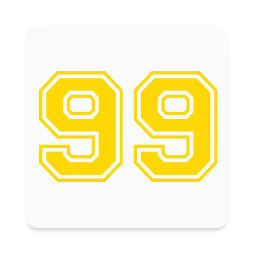 Number 99 in a classic athletic collegiate font - Square Magnet