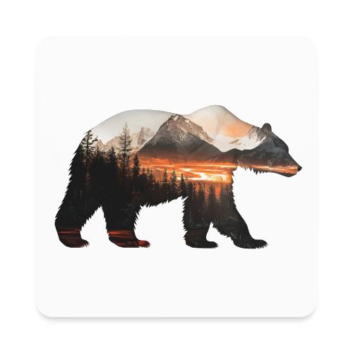 Canada Bear: fiery tones - Square Magnet