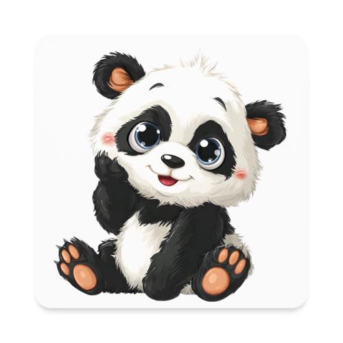 Blushing Baby Panda - Square Magnet