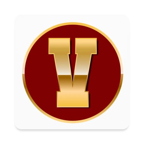 Letter V – Capital Varsity Alphabet Monogram - Square Magnet