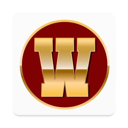 Letter W – Capital Varsity Alphabet Monogram - Square Magnet